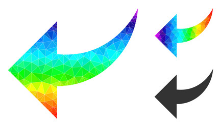 Polygonal undo icon with spectral colored vector