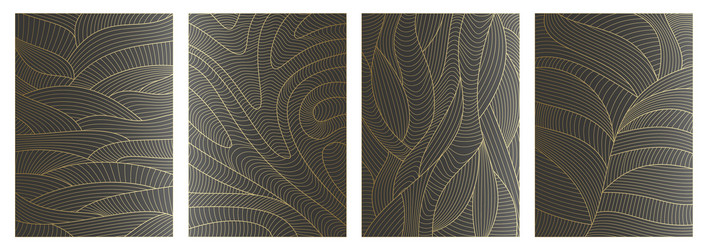 set abstract wavy backgrounds line pattern vector image