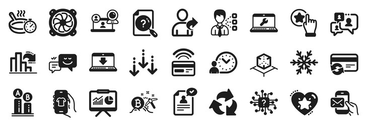 set of technology icons such as bitcoin mining vector image