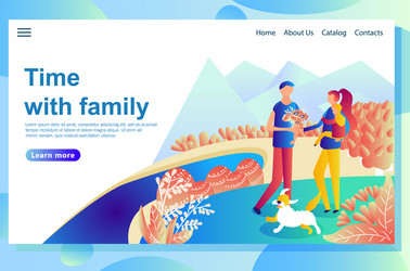web page design template shows happy couple vector image