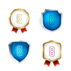 abstract number 8 badge and label collection vector image