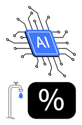artificial intelligence and resource optimization vector image