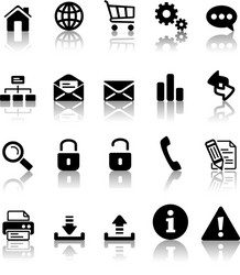 Map symbol icon set black Royalty Free Vector Image