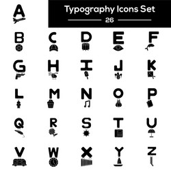 bw color set typography icon in flat style vector