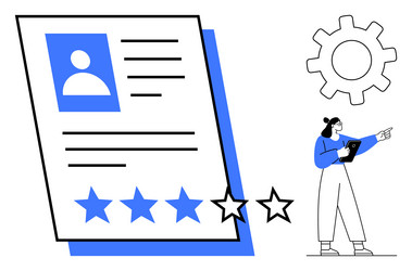 data-driven talent review with profile evaluation vector image
