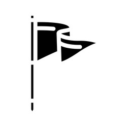 flag pointer map location glyph icon vector image