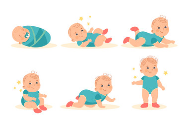 flat design stages baby boy vector