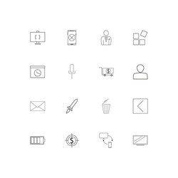 internet of things simple linear icons set vector image