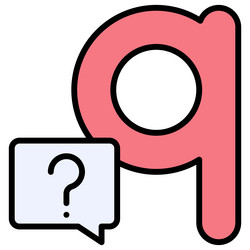 letter q alphabet with question icon vector