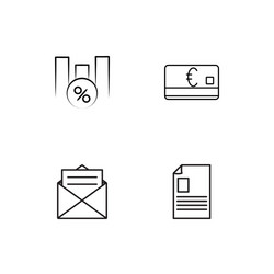 office linear icons set simple outline vector image