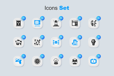 set cloud database medical pill biohacking vector image