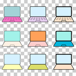 set of laptop flat web icon notebook computer vector image