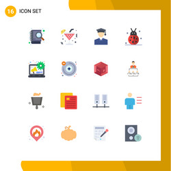 user interface pack 16 basic flat colors vector image