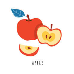 apple fruit flat vector