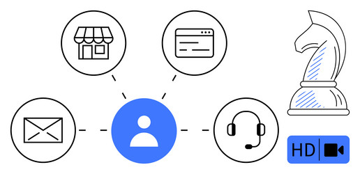 centralized user connection with communication vector image