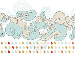 Clouds and rain seamless pattern vector