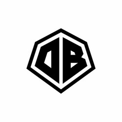 db monogram logo with hexagon shape and line vector image