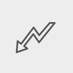 lightning arrow downward thin line icon vector image