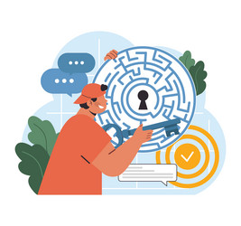 problem solving prowess flat vector image