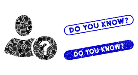 rectangle collage question with grunge do you know vector image