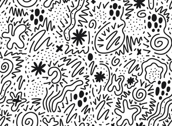 seamless pattern from wavy doodle lines squiggle vector image