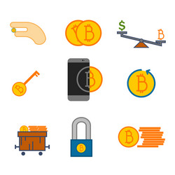 simple bitcoin symbol graphic set vector image