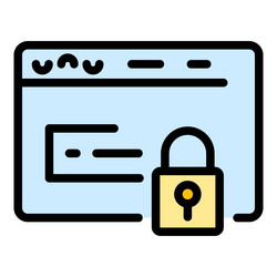 web safe authentication icon color outline vector image