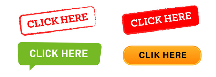 click here button rectangle shape push for apply vector image