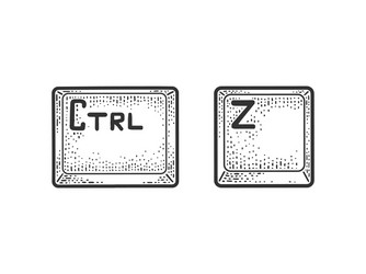 control z keys sketch vector image