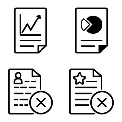 docs1-2 flat icon set isolated on white background vector image