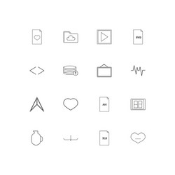 files and folders sign linear thin icons set vector image