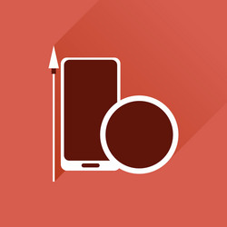 flat web icon with long shadow mobile protection vector image
