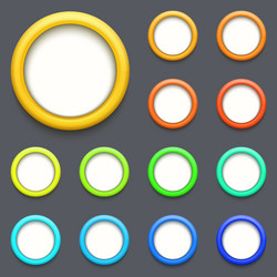 modern colorful circle button set vector image