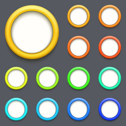 modern colorful circle button set vector