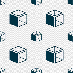 3d cube icon sign seamless abstract background vector image