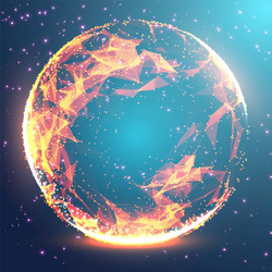 abstract 3d illuminated distorted mesh sphere vector image