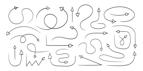 arrow icons a set of hand-drawn arrows vector image