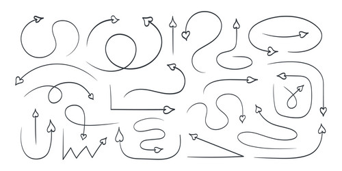 Arrow icons a set of hand-drawn arrows vector