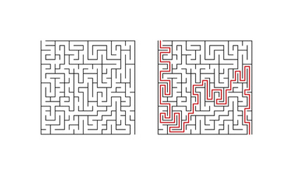 complex puzzle with solution vector image