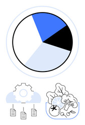 data-driven decision-making with pie chart cloud vector image