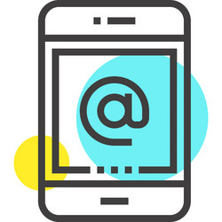 email message flat line web icon concept vector image