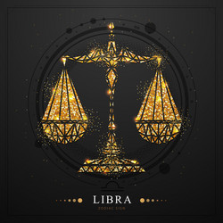 Golden Libra Zodiac Scales - Magic & Astrology Vector Image
