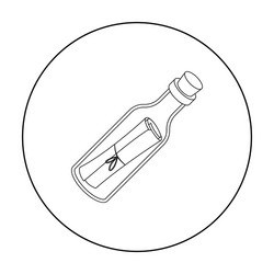 message in the bottle icon outline style vector image