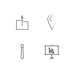 office linear icons set simple outline vector image