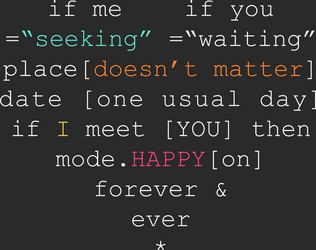 Valentine day card with programming code vector