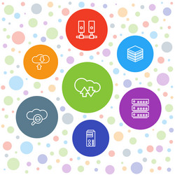 7 database icons vector