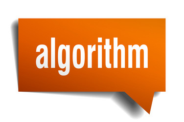 algorithm orange 3d speech bubble vector image