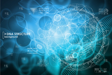 cell and dna background with interface elements vector image