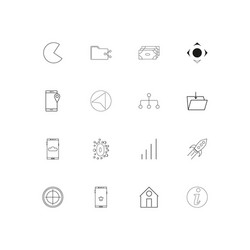 Internet of things simple linear icons set vector