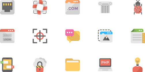 web design flat icons pack vector